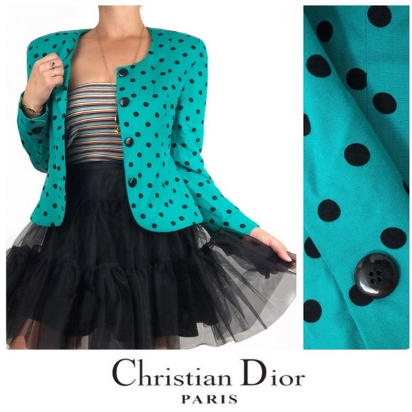 Dior Jackets & Blazers - Christian Dior Polka Dot Suit Blazer